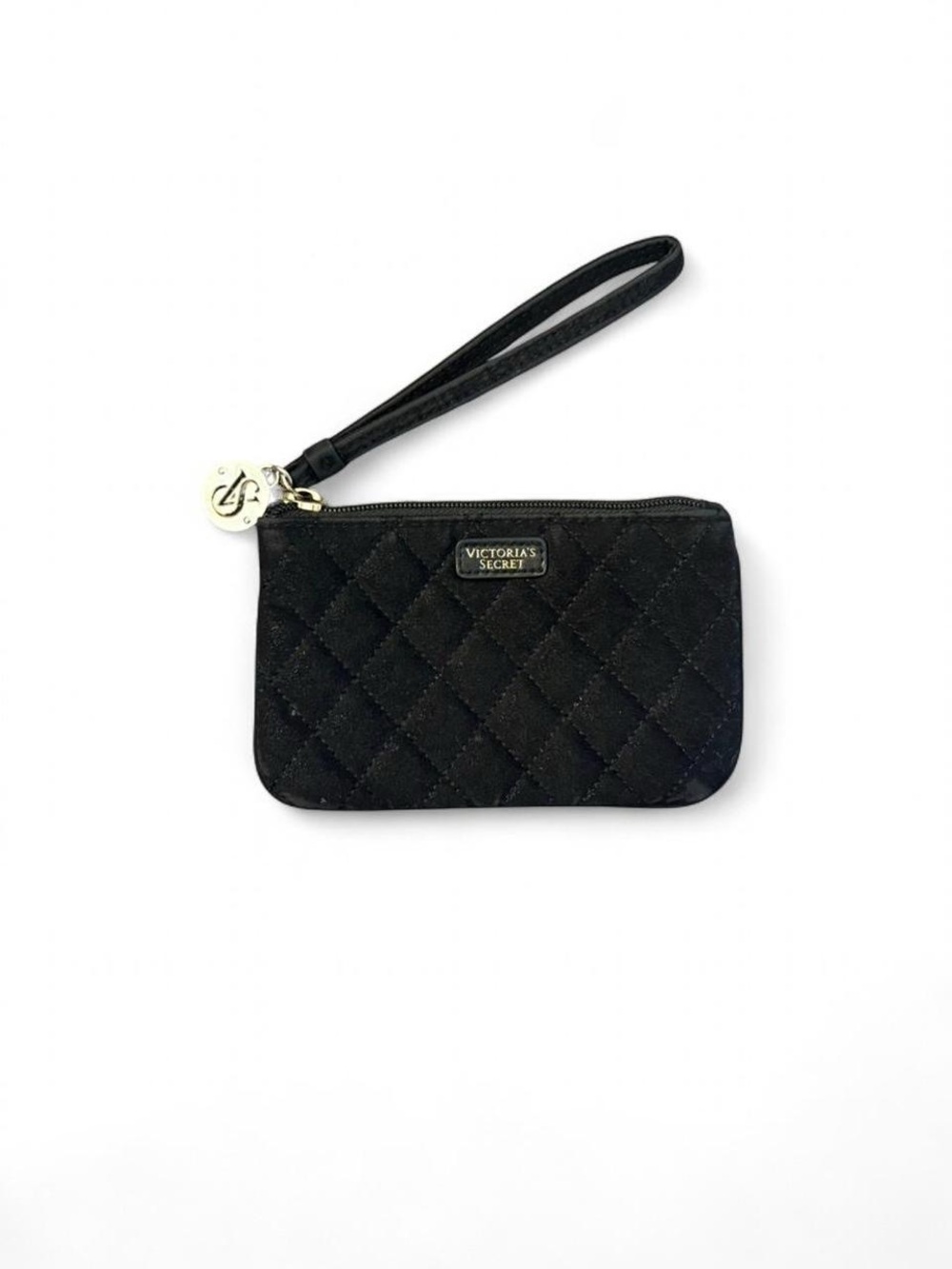 Victoria's Secret Black Quilted Wristlet Clutch
